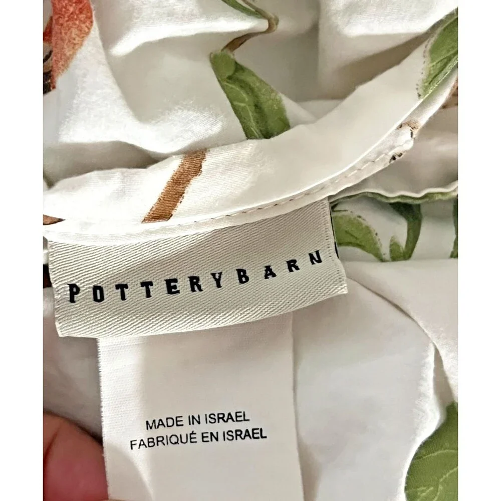 POTTERY BARN Spring Sparrow Birds 2pc EURO Pillow Cover Shams 26”x26” Colorful